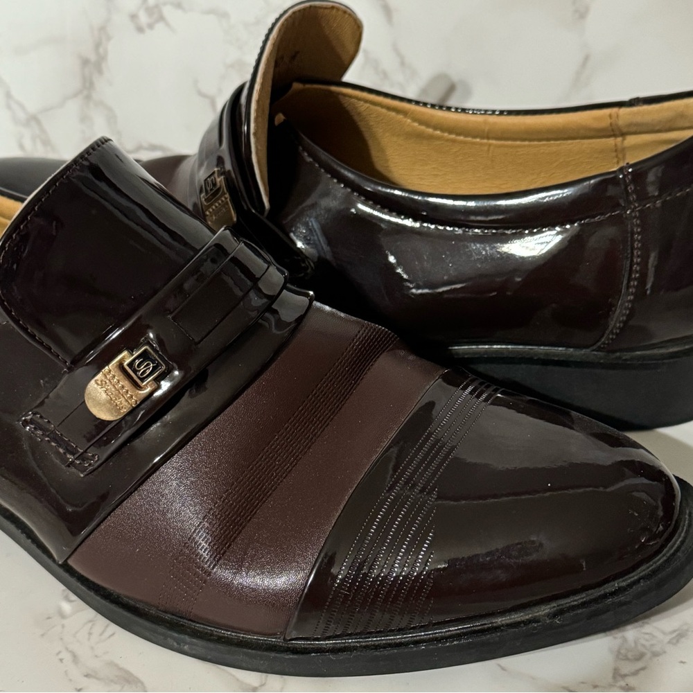 Jingpin Argyle Diamond Brown Mens Dress Shoes Size 8- 260